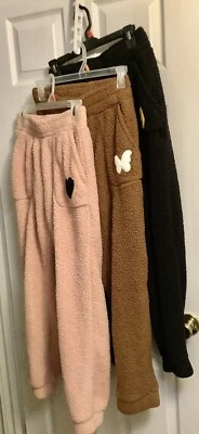 3 Pantalones de chándal gruesos de felpa para mujer bolsillos 3 colores sin límites M/7-9 Foto 1 de 4