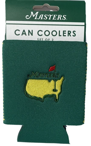 2021 Masters (GREEN) CAN COOLERS KOOZIE SET OF 2 AUGUSTA NATIONAL GOLF COOLER Cover