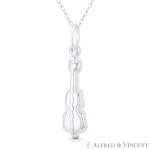 Instrumento musical violín/dije músico plata esterlina 925 33x8 mm colgante 3D - Imagen 1 de 1
