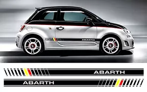Calcomanía/pegatinas a rayas laterales personalizadas Fiat 500 Abarth Bi color - Imagen 1 de 1