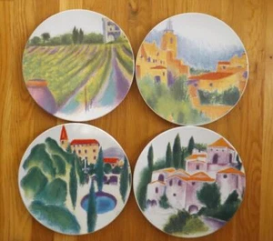 4 Linda Montgomery Provence Round Dinner Plates Certified International 10 3/4" - Picture 1 of 4