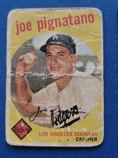 1959 Topps Venezuelan CREAM BACK #16 Joe Pignatano LA Dodgers, dist in Venezuela
