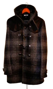 JUST CAVALLI FASHION GREY HOODED DUFFLE COAT SIZE 48 /M - Picture 1 of 7