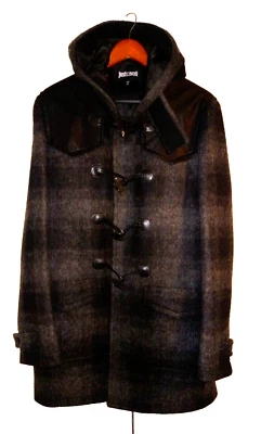 JUST CAVALLI FASHION GREY HOODED DUFFLE COAT SIZE 48 /M - Image 1 of 4