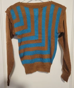 Maglione Gitano Vintage Taglia S Geometrico, Pullover Venture anni 70-80 - Foto 1 di 6