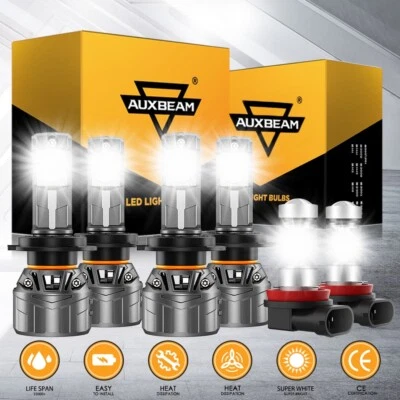 For Mercedes Benz GL450 2007-2012 AUXBEAM H7+H7+H11 LED Headlight Fog Bulbs 120W - Image 1 of 4