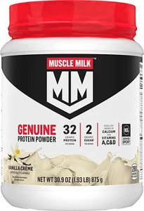 Muscle Milk Genuine Protein Powder, Vanilla Crème, 1.93 Pounds, 12 Servings, 32G - Picture 1 of 7