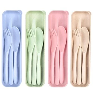 Reusable Plastic Utensils Set with Case Tableware Spoons and Forks Set - Picture 1 of 9