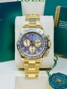 Rolex Daytona 116568BR Yellow Gold Diamond Bezel MOP Diamond Dial Full Set  - Picture 1 of 12