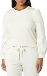 Womens Puff Sleeves Sweatshirt White Size S - Picture 1 of 8