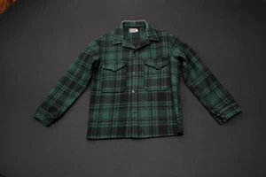 Vintage Pendleton Shirt Jacket Green Wool Plaid Medium M 525C - Picture 1 of 5