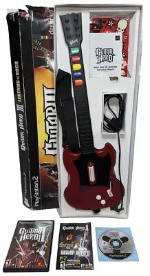 Guitar Hero II & Gibson Controller Complete CIB w/ Box & Stickers Tested PS2 - Image 1 of 4