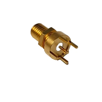 Receptáculo conector SMA, montaje en panel Skt 50 ohmios, soldadura de orificio pasante Foto 1 de 3