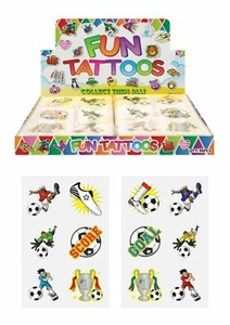 12 Childrens Football Temporary Tattoos Kids Loot Party Bag Fillers Boys Girls - Picture 1 of 1