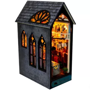 DIY Book Nook Kit 3D Wooden Puzzle Magic Wizard Dollhouse Miniatures w LED Light - Picture 1 of 19