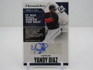 YANDY DIAZ 2017 CHRONICLES ROOKIE RC! AUTOGRAPH AUTO! CLEVELAND INDIANS!! - Picture 1 of 2