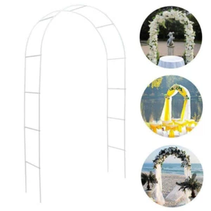 8ft Metal Garden Arch Trellis Adjustable Arbor Trellis for Garden Climbing Plant - Picture 1 of 9
