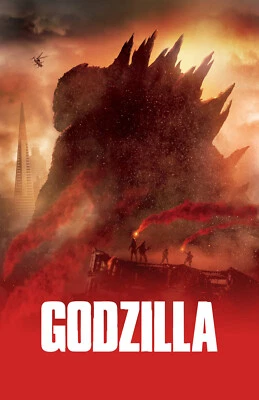 AA1647 Godzilla Film By Gareth Edwards 2014 Silhouette Movie Poster 11x17 - Image 1 of 4