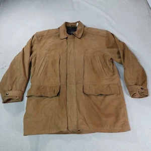 Vintage Leather Chore Jacket Mens Extra Large Brown Suede Barn Coat Work Context - Picture 1 of 23