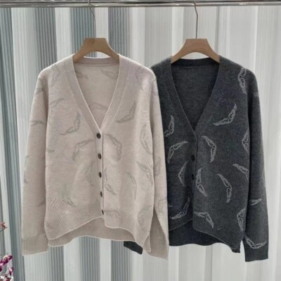 Suéter Suéter ZV Bordado Caliente Diamante Suave Glutinoso Pura Cachemira Tejido Foto 1 de 4