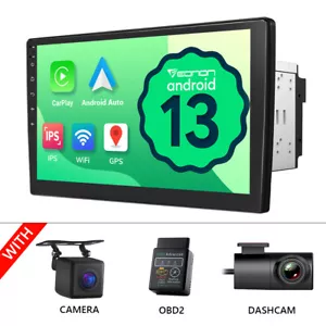 OBD + CAM + DVR + 10,1" Autoradio GPS Android 13 Stereo Universal Doppel 2 DIN CarPlay - Bild 1 von 19