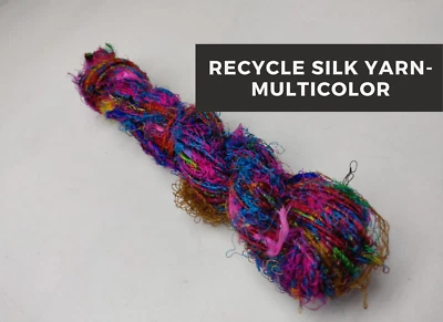 Recycled Sari Silk Yarn - Multi | Sari Silk Yarn | Recycled Yarn | Sari Yarn - Image 1 of 4