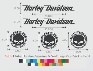 5 PCS Harley Davidson Willie G Skull & Signature Vinyl Sticker decals Set - Picture 1 of 4