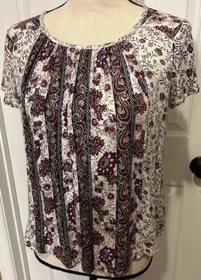 Claudia Richard Beautiful Boho Blouse Short Sleeved, Light, Flowing & Soft,PS - Image 1 of 4