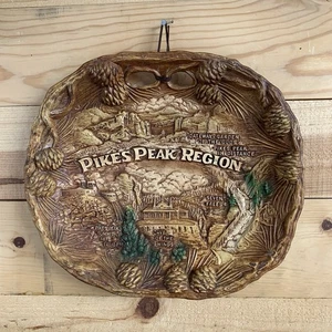 Vtg Pikes Peak Colorado Souvenir Faux Wood Resin Bowl TACO Wall Hanging - Picture 1 of 4