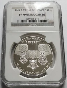 2011-P Medal of Honor Proof Silver Commemorative S$1 coin - NGC PF 70 UCAM - Picture 1 of 4
