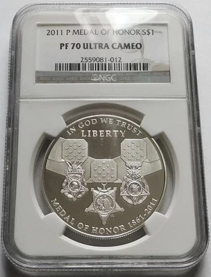 2011-P Medal of Honor Proof Silver Commemorative S$1 coin - NGC PF 70 UCAM - Image 1 of 4