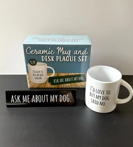 2-Piece Ceramic Mug & Desk Plaque Gift Set For Pet Owner Dog Lover NEW IN BOX - Picture 1 of 13