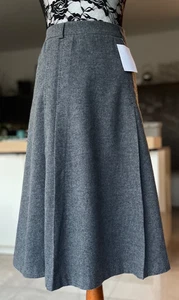 ¡NUEVO! Falda HEINE falda de lana falda midi línea A falda plisada 30% lana antracita invierno - Imagen 1 de 6