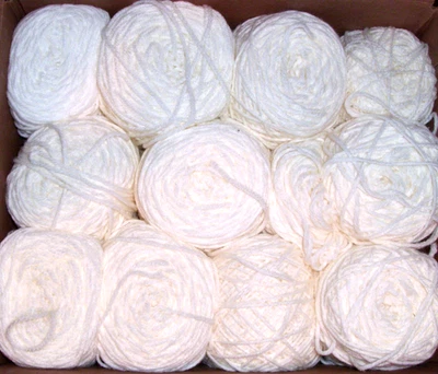 24 Balls White 4-Ply Worsted Weight Yarn - Image 1 of 3