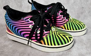 Heelys PRO 20 PRINTS BLACK/RAINBOW TIDE Zebra Skate Rolling Shoe Youth Size 13 - Picture 1 of 8