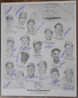 Brooklyn Dodgers Reunion Poster - 1957 Team - 17 Signatures - PSA - Image 1 of 4