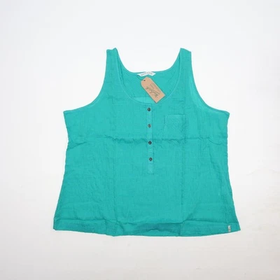 Camiseta sin mangas Woolrich para mujer XXL algodón verde azulado calce relajado fiebre de primavera Foto 1 de 4