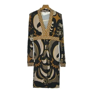 EMILIO PUCCI Damen Viskose Kleid Gr. 38 S Langarm schwarz braun Reißverschluss - Bild 1 von 9
