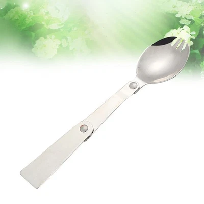  Multifunctional Outdoor Tableware Stainless Foldable Spoon Fork Travel - Image 1 of 4