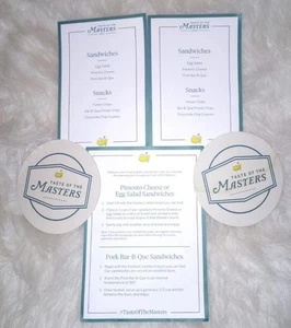 Taste of the Masters 2023 Food Tips Menus Coasters Augusta National 5 Kit Golf - Picture 1 of 11