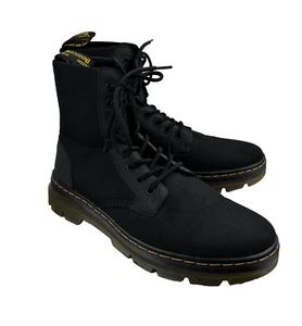 Dr. Martens Combs Poly Casual Boots Mens US 10 Black Lace Up Combat 8 Eyelet - Picture 1 of 12