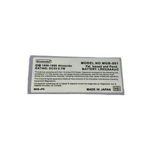 Game Boy Pocket Back Sticker - Replacement Label for GBP Console - Picture 1 of 1