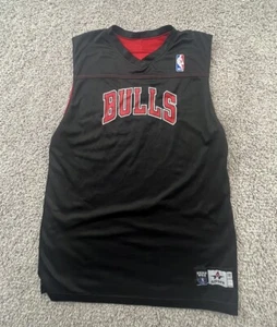 Chicago Bulls Jersey Medium Black Red Practice Reversible NBA Shirt - Picture 1 of 17