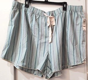 Pantalones cortos boxer para dormir State of Day de popelina para mujer talla 3X finos a rayas verticales - Imagen 1 de 6
