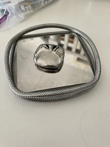 Nambe Braid Cocktail Napkin Holder Chrome Plate & Stainless Steel - Picture 1 of 1