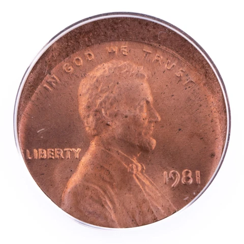 ERROR 1981 Lincoln Cent ANACS MS63 Red Struck 15% Off-Center Certified 1c Cover