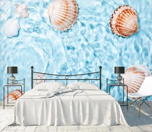 3D Water Shell S390 Wallpaper Mural Self-adhesive Removable Sticker Kids Pa - Picture 1 of 11