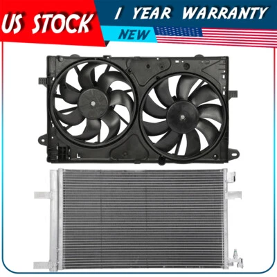 Cooling Fan and AC Condenser Assembly For 2014 2015-2016 2017 Buick Regal - Image 1 of 4