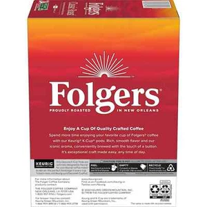 Folgers Classic Roast Medium Roast Coffee Keurig K Cup Pods 60 Count Unflavored - Picture 1 of 11