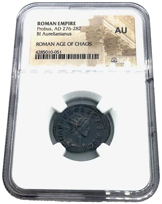 Roman Empire PROBUS, AD 276-282 BI Aurelianianus Roman Age Of Chaos NGC AU. - Image 1 of 4